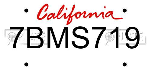 7BMS719 California License Plate