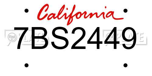 7BS2449 California License Plate