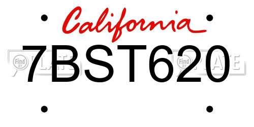 7BST620 California License Plate