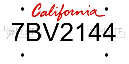 7BV2144 California License Plate