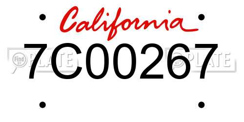 7C00267 California License Plate