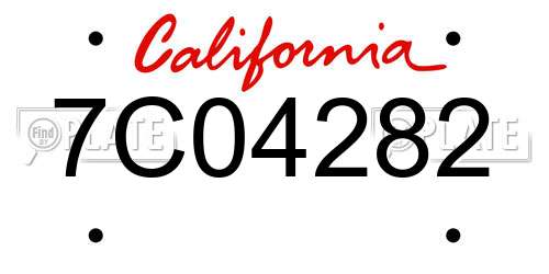 7C04282 California License Plate