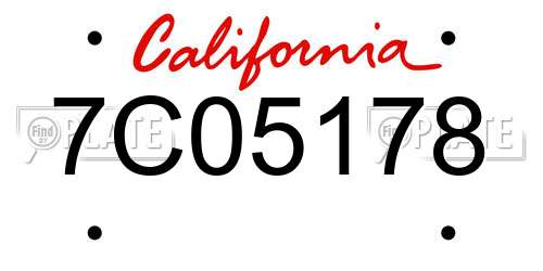 7C05178 California License Plate
