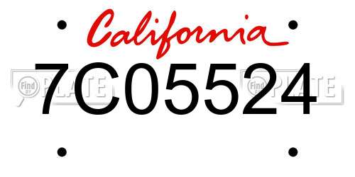 7C05524 California License Plate