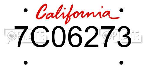 7C06273 California License Plate