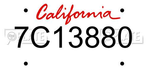 7C13880 California License Plate