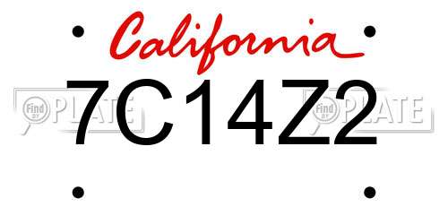7C14Z2 California License Plate