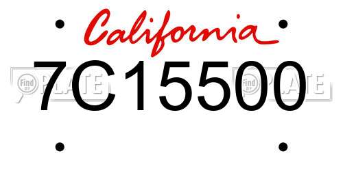 7C15500 California License Plate