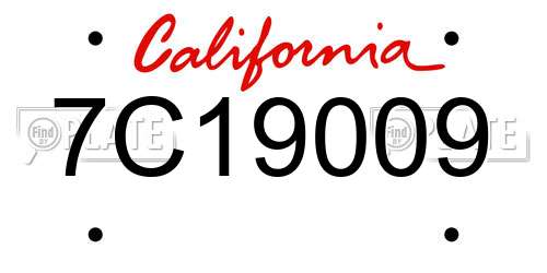 7C19009 California License Plate