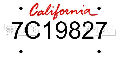 7C19827 California License Plate