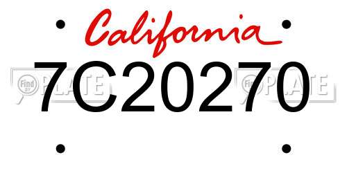 7C20270 California License Plate