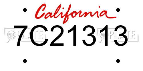 7C21313 California License Plate