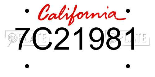 7C21981 California License Plate