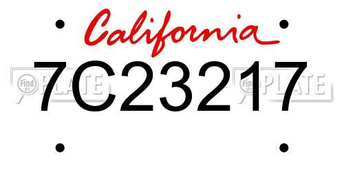 7C23217 California License Plate