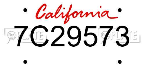 7C29573 California License Plate