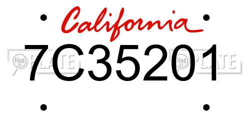 7C35201 California License Plate