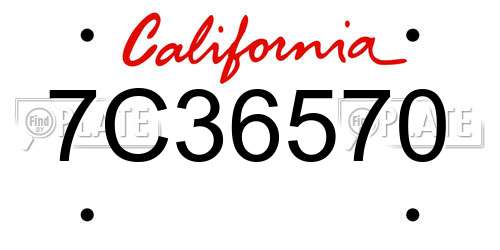 7C36570 California License Plate