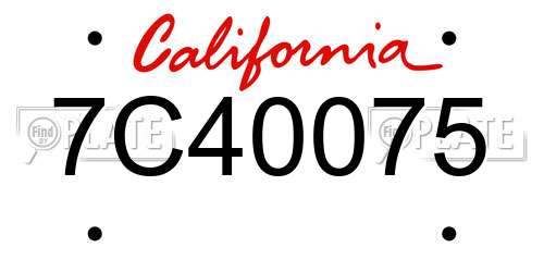 7C40075 California License Plate