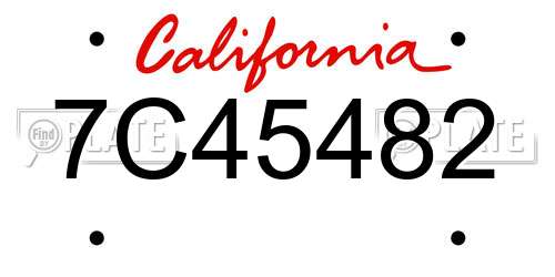 7C45482 California License Plate