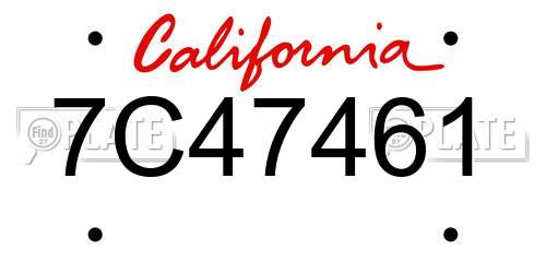 7C47461 California License Plate