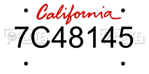 7C48145 California License Plate