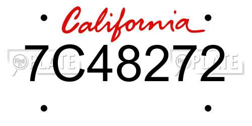7C48272 California License Plate