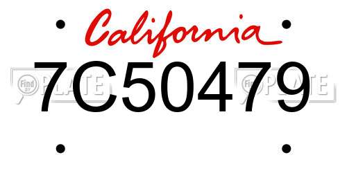 7C50479 California License Plate