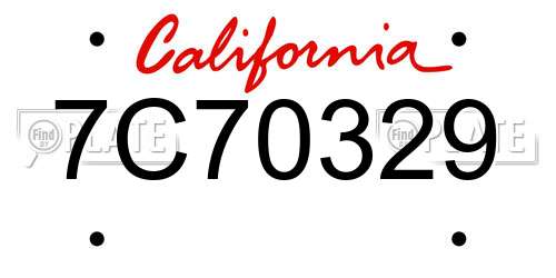 7C70329 California License Plate