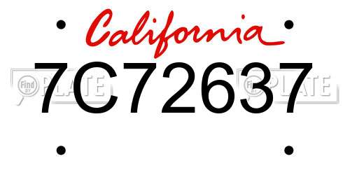 7C72637 California License Plate