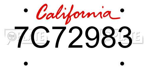 7C72983 California License Plate