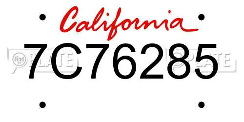 7C76285 California License Plate