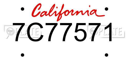 7C77571 California License Plate
