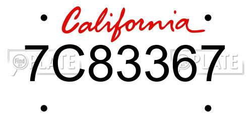 7C83367 California License Plate