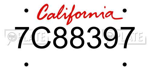 7C88397 California License Plate