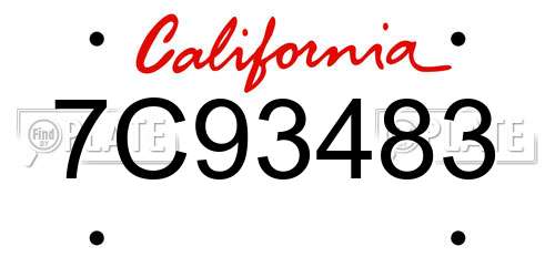 7C93483 California License Plate