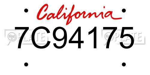 7C94175 California License Plate