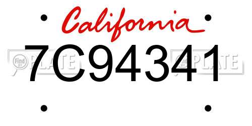 7C94341 California License Plate
