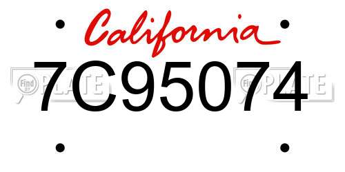 7C95074 California License Plate