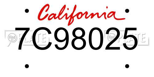 7C98025 California License Plate