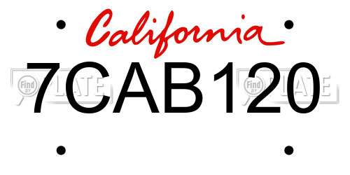 7CAB120 California License Plate