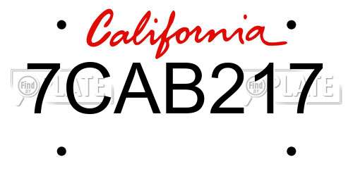 7CAB217 California License Plate