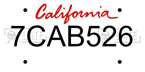 7CAB526 California License Plate