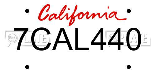 7CAL440 California License Plate