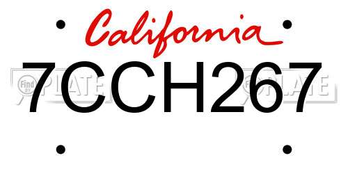 7CCH267 California License Plate