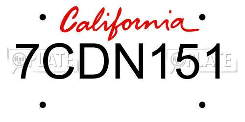 7CDN151 California License Plate