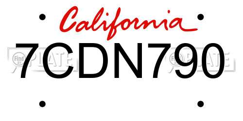 7CDN790 California License Plate
