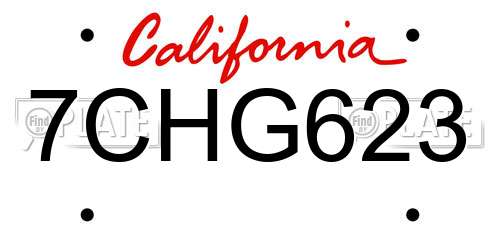 7CHG623 California License Plate