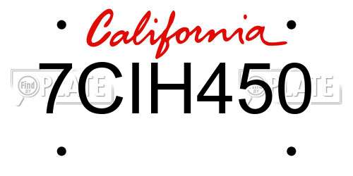 7CIH450 California License Plate