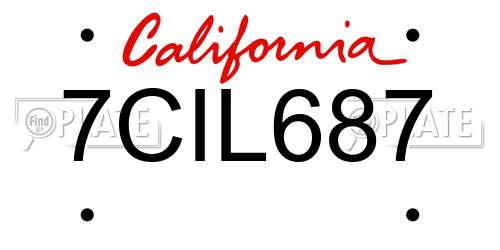 7CIL687 California License Plate