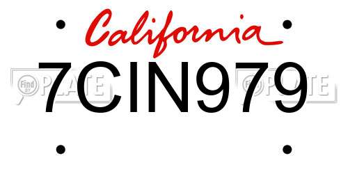 7CIN979 California License Plate